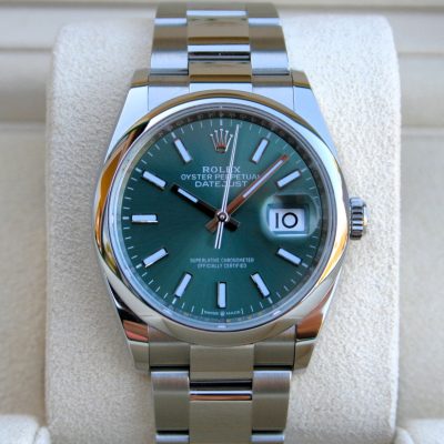Rolex 126200 Datejust Watch Mint Green Dial NIB