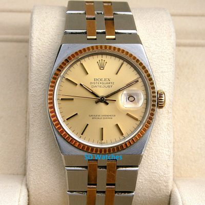 Rolex 17013 Datejust OysterQuartz Watch 18K/SS