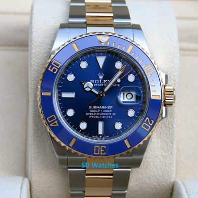 ROLEX 126613 SUBMARINER WATCH 18K/SS 41MM BLUE