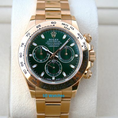 Rolex 116508 Daytona Watch 18K Gold John Mayer Green Dial