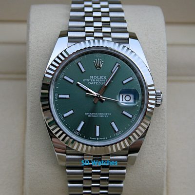 Rolex 126334 Datejust 41MM Watch Mint Green Dial Jubilee