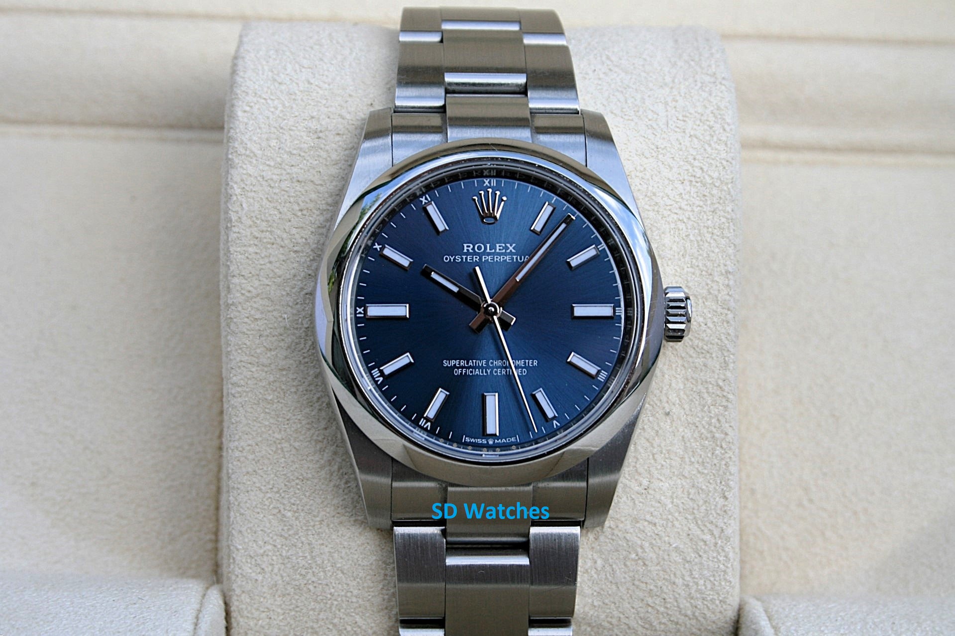 Rolex 124200 Oyster Perpetual Watch 34MM Blue Marker