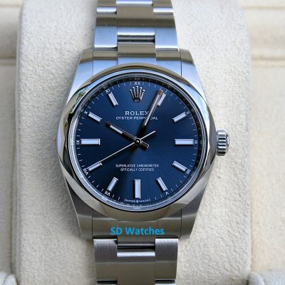 Rolex 124200 Oyster Perpetual Watch 34MM Blue Marker