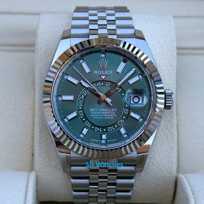 Rolex 336934 Skydweller Watch Mint Green Dial Jubilee