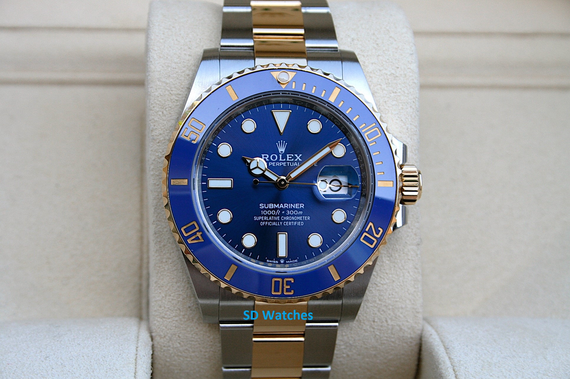 ROLEX 126613 SUBMARINER WATCH 18K/SS 41MM BLUE