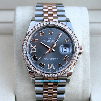 Rolex 126281RBR Datejust Slate Diamond Dial Diamond Bezel