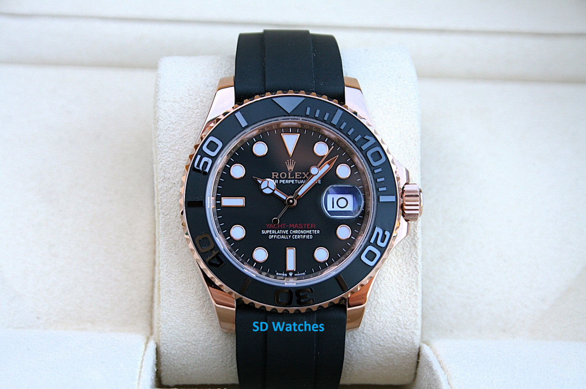 Rolex 126655 Yachtmaster 18K Rose Gold Watch Oysterflex 40MM