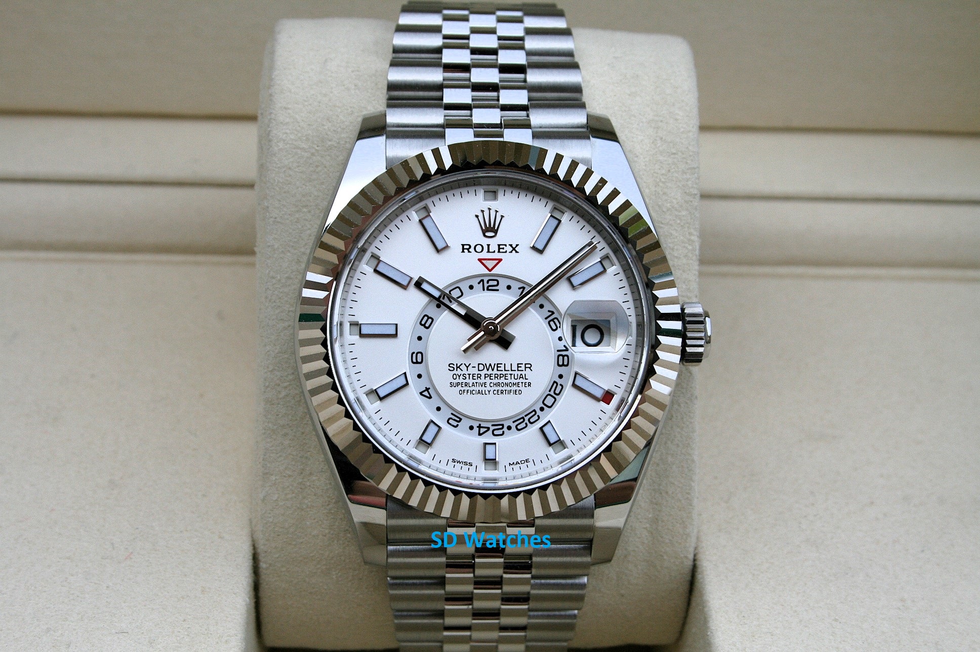 Rolex 326934 SKYDWELLER WATCH WHITE DIAL JUBILEE BAND