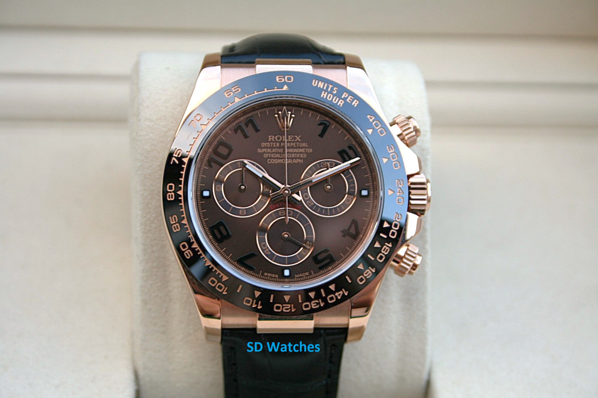 Rolex 116515 Daytona Watch Rose Gold Chocolate Arabic Dial