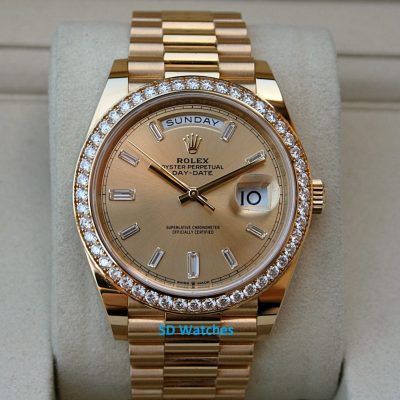 ROLEX 228348 DAY-DATE 40MM WATCH DIAMOND DIAL DIAMOND BEZEL