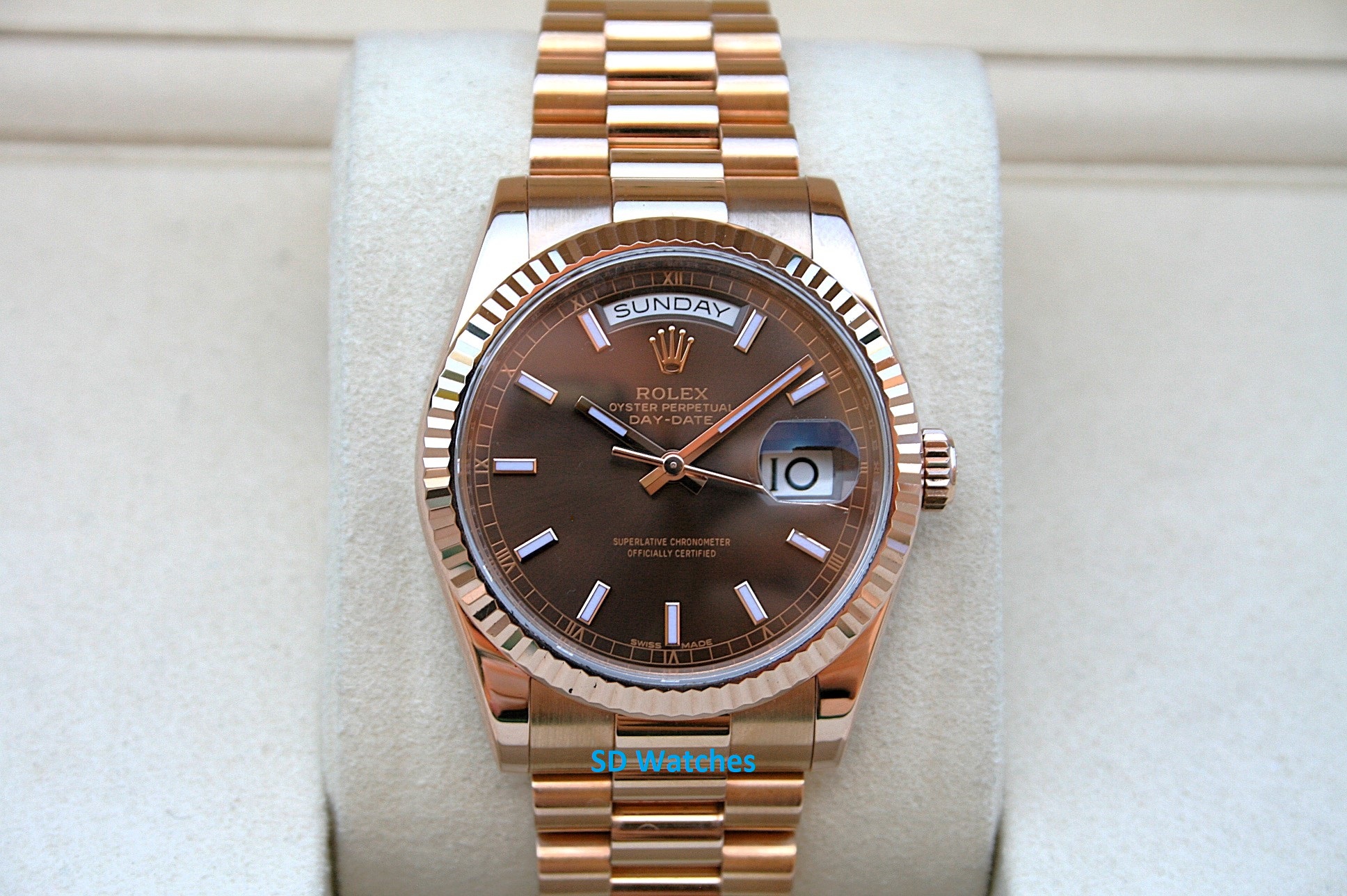 Rolex 118235 Day-Date 18K Rose Gold President Watch