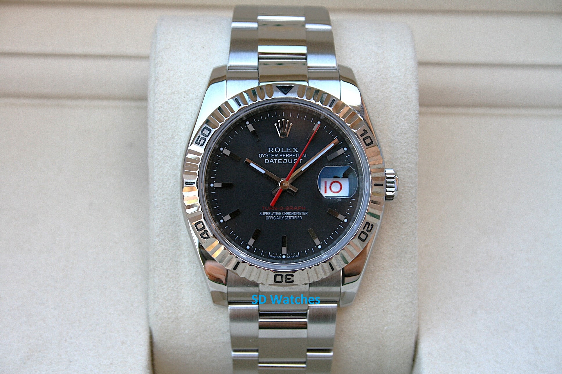 Rolex 116264 TURN-O-GRAPH WATCH BLACK DIAL
